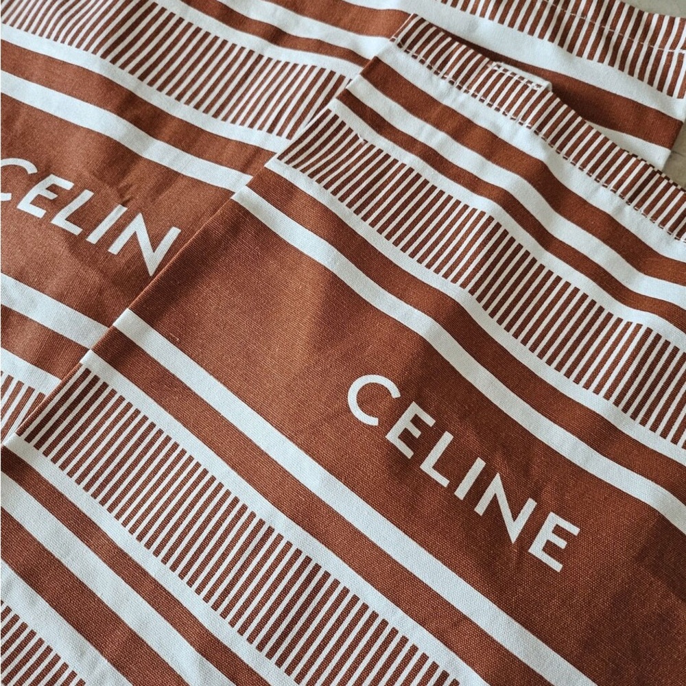 Celine Red and Cream Striped Tote Bag (Novelty Bag/Gift with purchase tote bags) - Picture 4 of 4